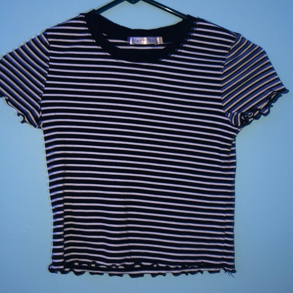 cropped stripped tee